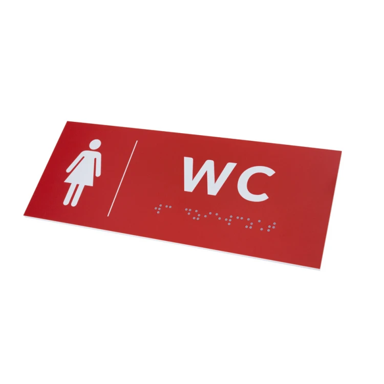 Braille Signage System for Schools - Locker Room - Size 200x80mm - Hard PVC - DECO RED - TAB368