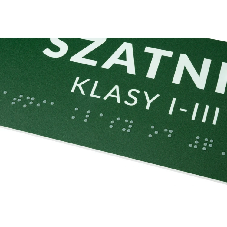 Braille Signage System for Schools - WC - size 200x80mm - Hard PVC - DECO GREEN - TAB380