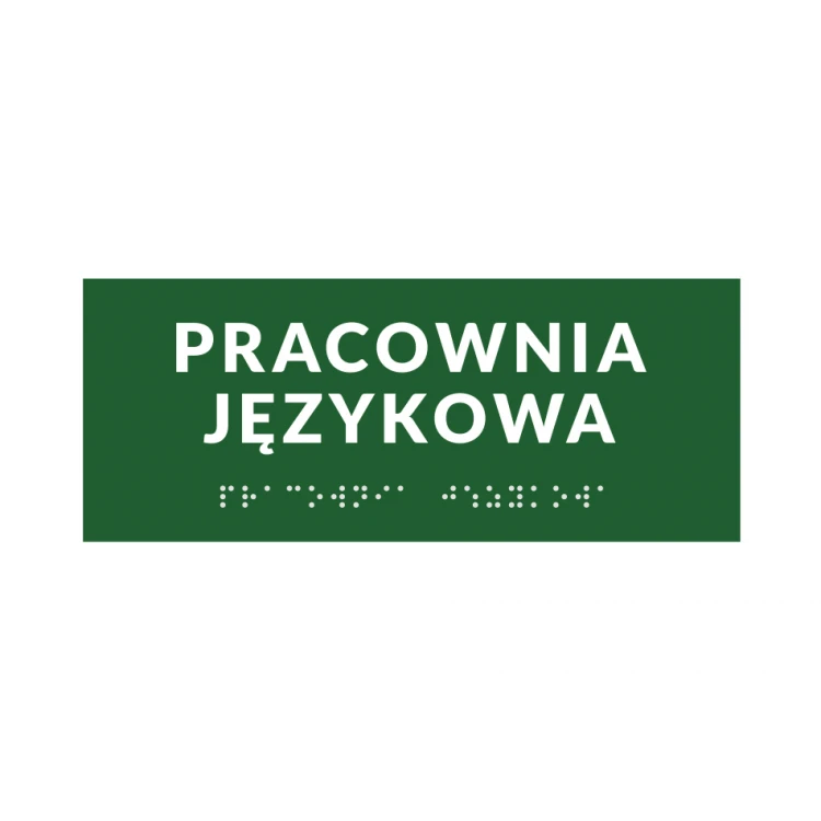 Braille Signage System for Schools - size 200x80mm - Hard PVC - DECO GREEN - TAB375