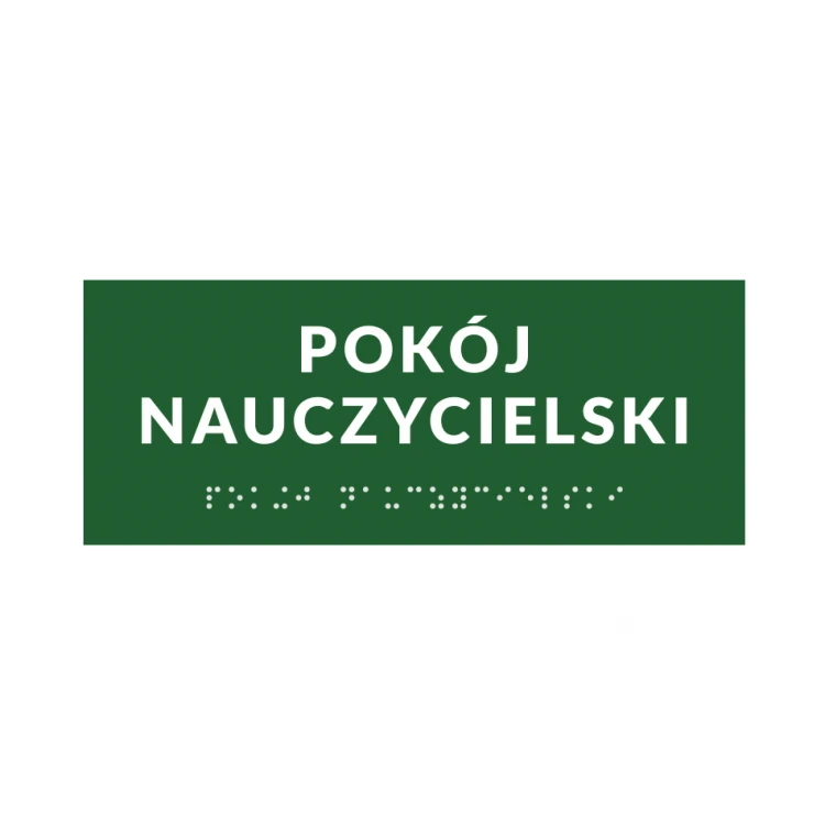 Braille Signage System for Schools - size 200x80mm - Hard PVC - DECO GREEN - TAB375
