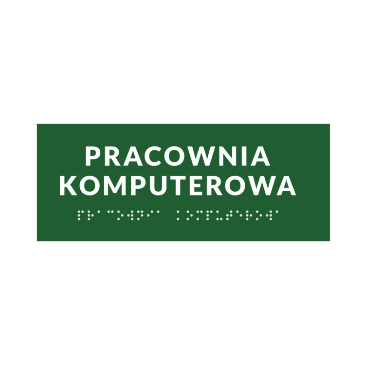 Braille Signage System for Schools - size 200x80mm - Hard PVC - DECO GREEN - TAB375