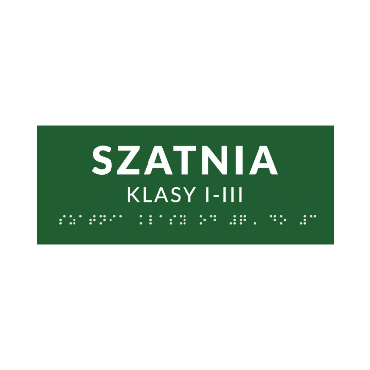 Braille Signage System for Schools - size 200x80mm - Hard PVC - DECO GREEN - TAB375