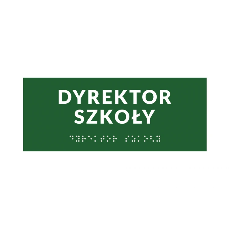 Braille Signage System for Schools - size 200x80mm - Hard PVC - DECO GREEN - TAB375