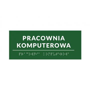 Braille Signage System for Schools - size 200x80mm - Hard PVC - DECO GREEN - TAB376