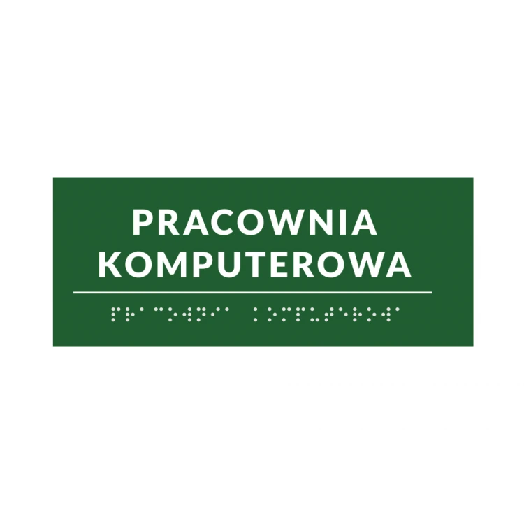 Braille Signage System for Schools - size 200x80mm - Hard PVC - DECO GREEN - TAB376