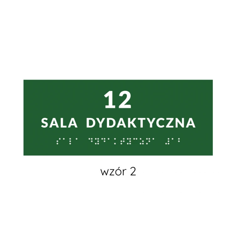 Braille Signage System for Schools - size 200x80mm - Hard PVC - DECO GREEN - TAB377