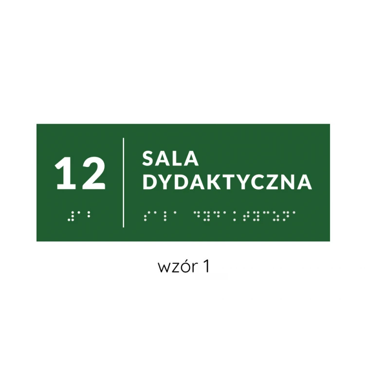 Braille Signage System for Schools - size 200x80mm - Hard PVC - DECO GREEN - TAB377
