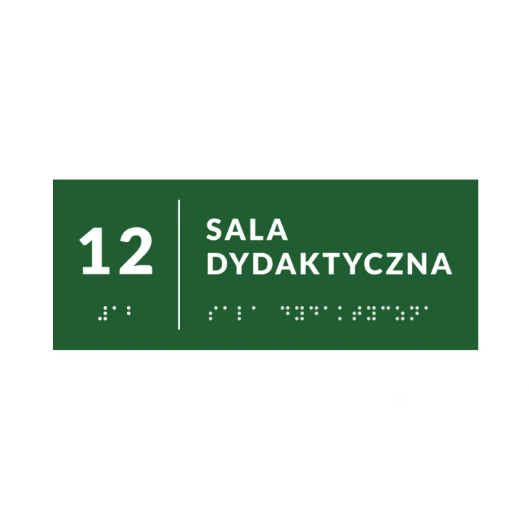 Braille Signage System for Schools - size 200x80mm - Hard PVC - DECO GREEN - TAB377