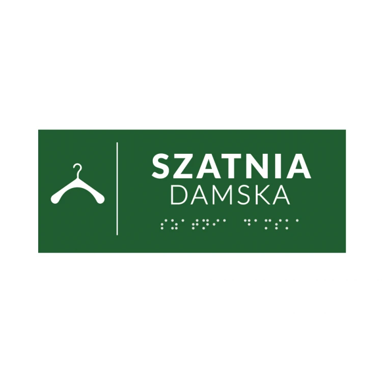 Braille Signage System for Schools - Locker Room - Size 200x80mm - Hard PVC - DECO GREEN - TAB379