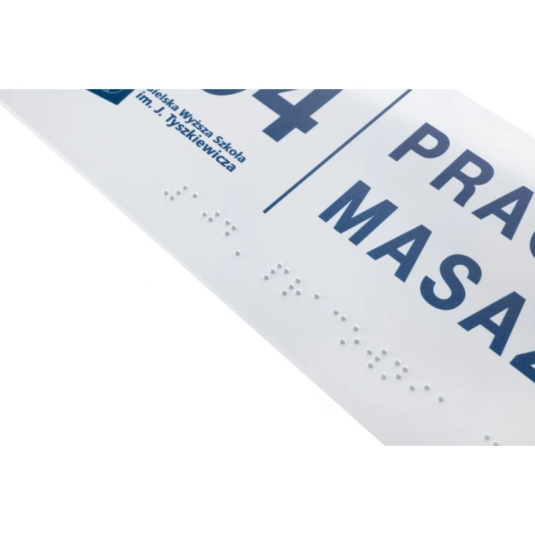 Braille Signage System for Higher Education Institutions - size 295x100mm - Hard PCW - TAB397