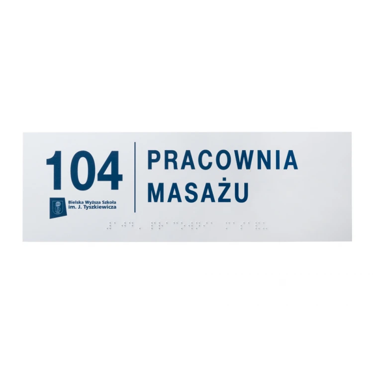 Braille Signage System for Higher Education Institutions - size 295x100mm - Hard PCW - TAB397