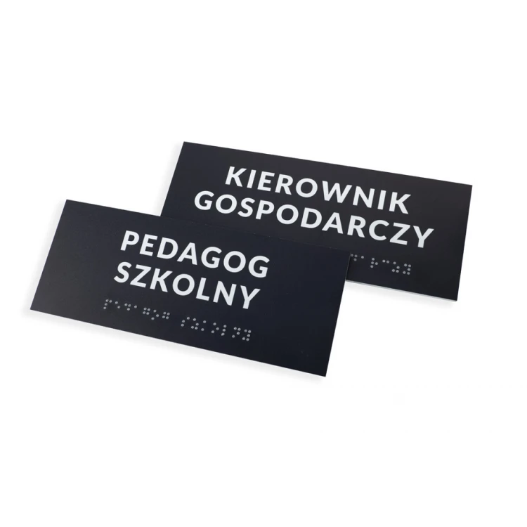 Braille Signage System for Schools - size 200x80mm - Hard PVC - DECO DARK - TAB417