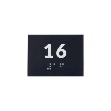 Braille Signage System for Schools - Number Tag - Size 60x45mm - Hard PVC - DECO DARK - TAB418