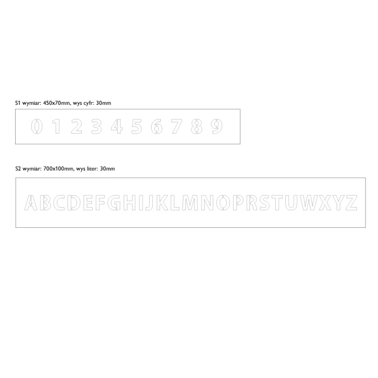 Painting Template - Numbers or Letters - Character Height: 30mm - SM002