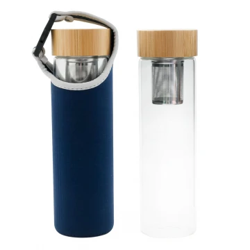 Glass Tea Infuser Bottle with Engraved Lid - Porto - 600ml - BUT012