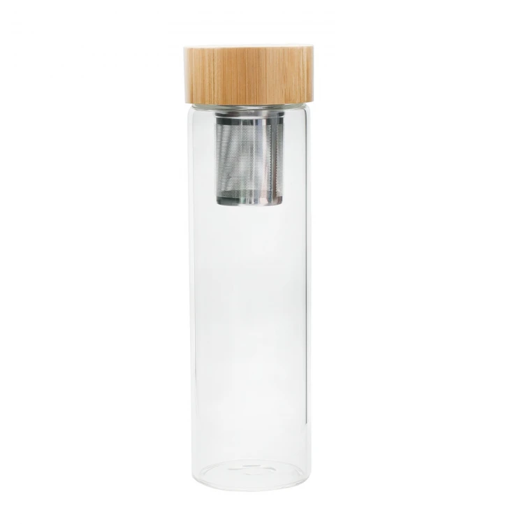 Glass Tea Infuser Bottle with Engraved Lid - Porto - 600ml - BUT012