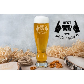 Beer glass with engraving - Best daddy ever - SP011