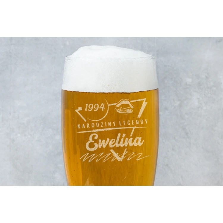 Beer Glass with Engraving for Women - Birth of a Legend - SP034