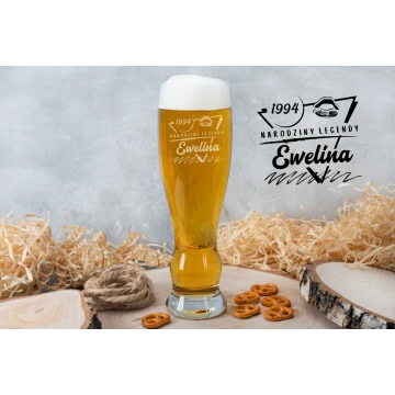 Beer Glass with Engraving for Women - Birth of a Legend - SP034