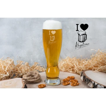 Beer Glass with Engraving - I Love Beer - SP021