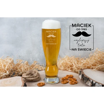 Beer Glass with Engraving - Best Dad in the World - SP003