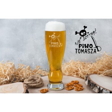 Beer Glass with Engraving - Do Not Touch - SP022