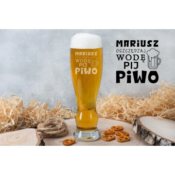 Beer Glass with Engraving - Save Water, Drink Beer - SP001