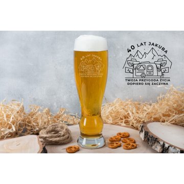 Beer Glass with Engraving - Adventure of Life - SP036