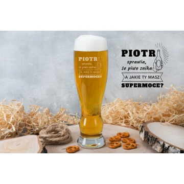 Beer Glass with Engraving - Superpower - SP023