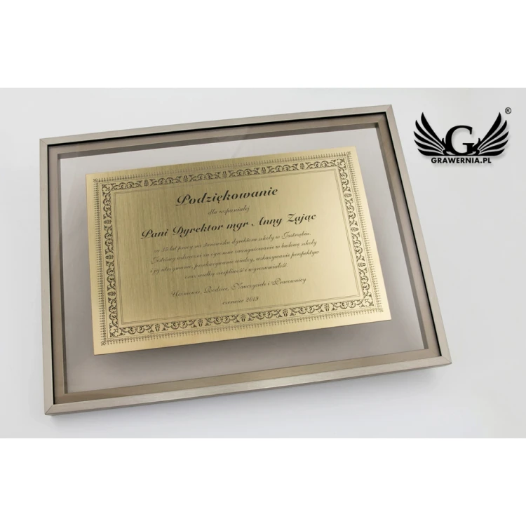 Glass Diploma - Gratitude in a Gold Frame - DWR5