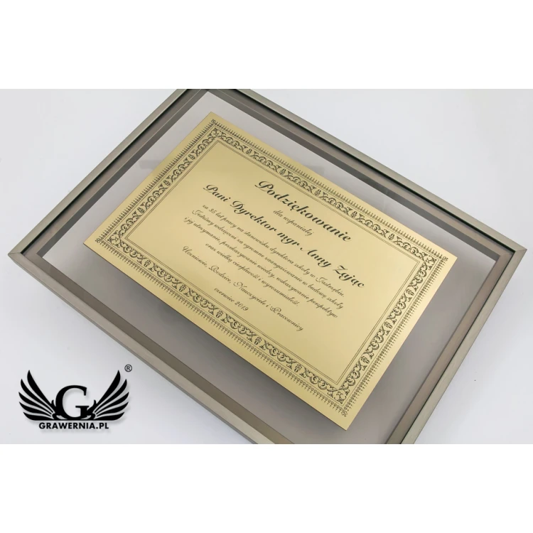 Glass Diploma - Gratitude in a Gold Frame - DWR5