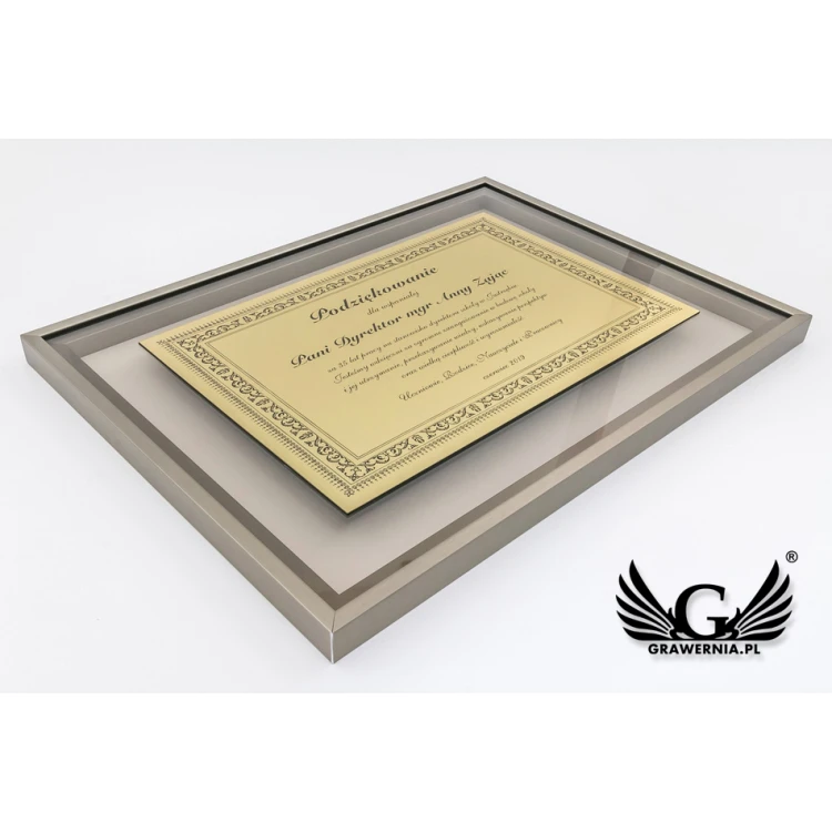 Glass Diploma - Gratitude in a Gold Frame - DWR5