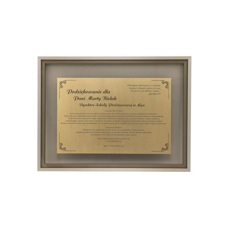 Glass Diploma - Gratitude in a Gold Frame - DWR5
