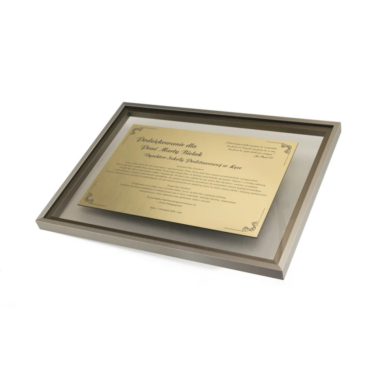 Glass Diploma - Gratitude in a Gold Frame - DWR5