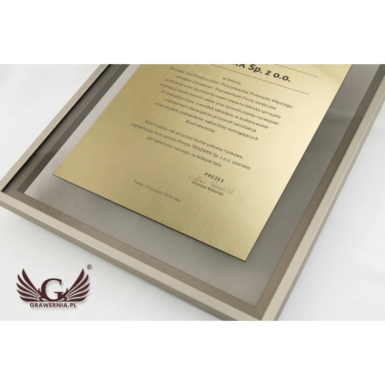 Glass Diploma in Gold Frame - DWR4