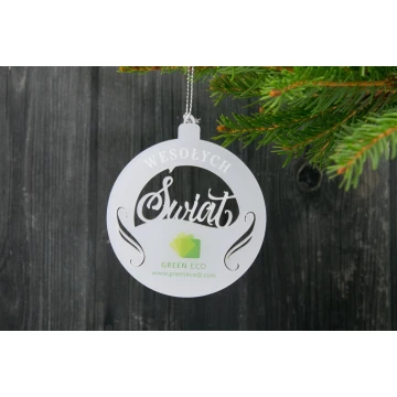 Frosted baubles with any UV print - size 70x80mm - Merry Christmas - BDR016