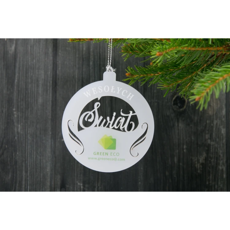 Frosted baubles with any UV print - size 70x80mm - Merry Christmas - BDR016