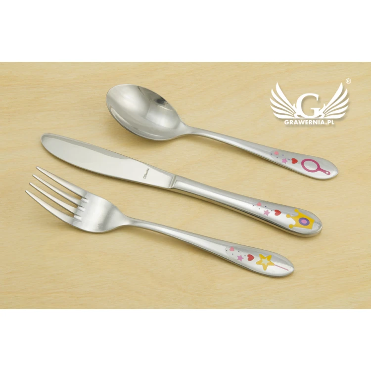 Amefa Princess Cutlery with Engraving - 3-Piece Set for Children - ZSZ012