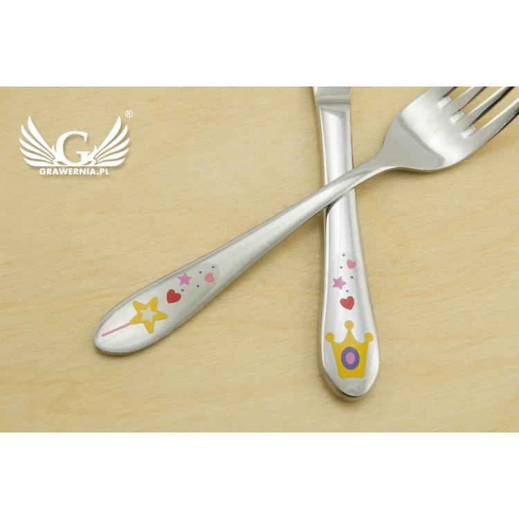 Amefa Princess Cutlery with Engraving - 3-Piece Set for Children - ZSZ012