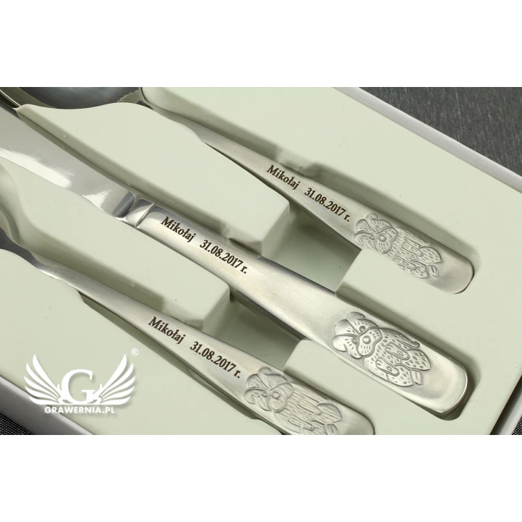 Amefa Teddy Bear Cutlery with any engraving - Exclusive 3-piece set for children - ZSZ010