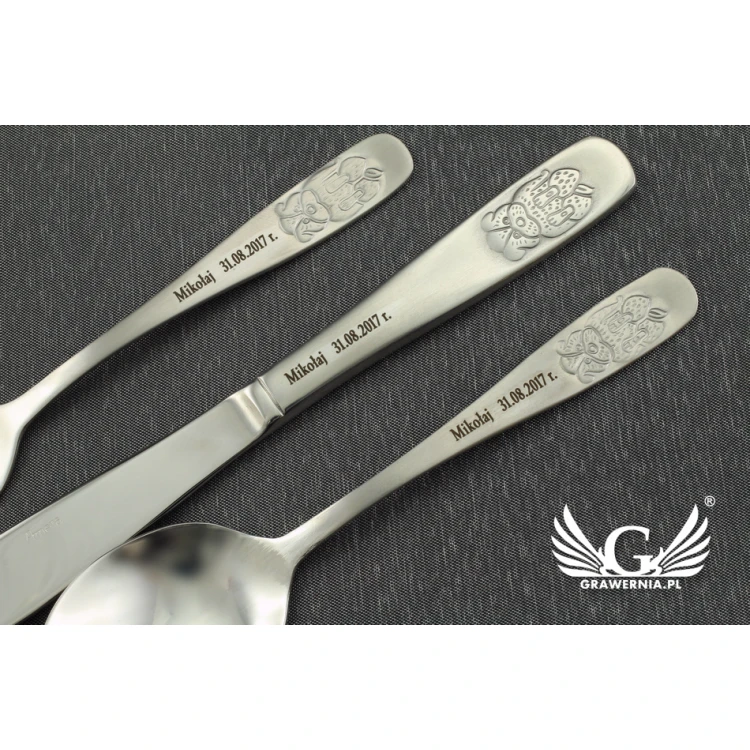 Amefa Teddy Bear Cutlery with any engraving - Exclusive 3-piece set for children - ZSZ010