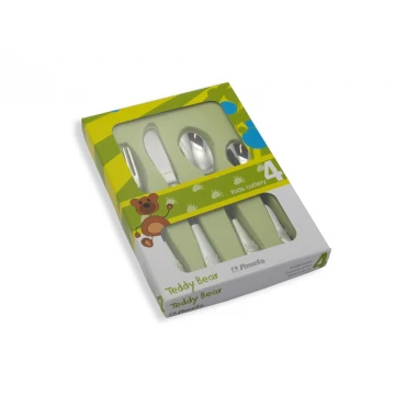 Amefa Teddy Bear Cutlery with Any Engraving - Exclusive 4-Piece Set for Children - ZSZ003