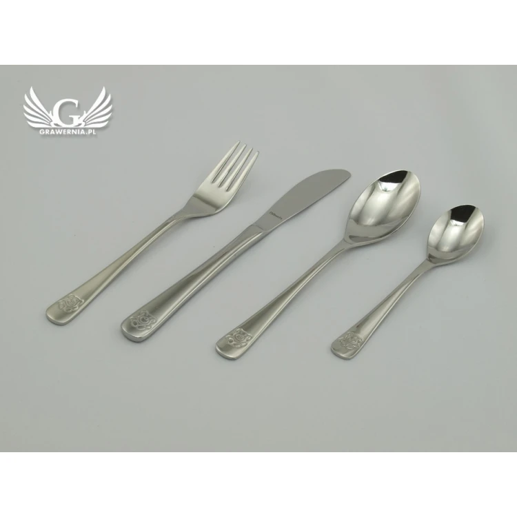 Amefa Teddy Bear Cutlery with Any Engraving - Exclusive 4-Piece Set for Children - ZSZ003