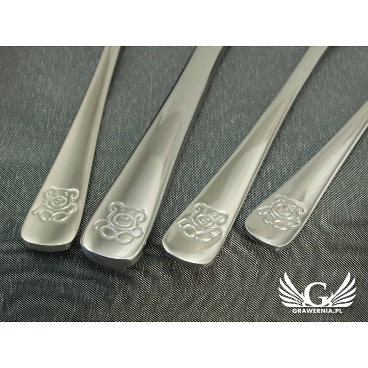 Amefa Teddy Bear Cutlery with Any Engraving - Exclusive 4-Piece Set for Children - ZSZ003