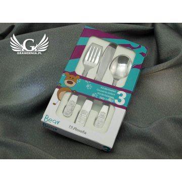Amefa Teddy Bear Cutlery with any engraving - Exclusive 3-piece set for children - ZSZ010