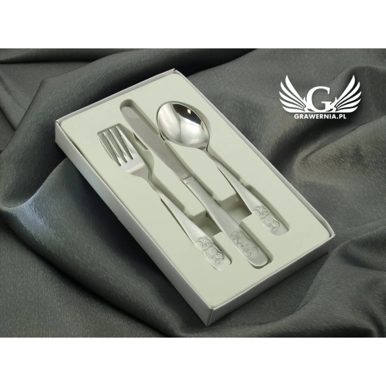 Amefa Teddy Bear Cutlery with any engraving - Exclusive 3-piece set for children - ZSZ010