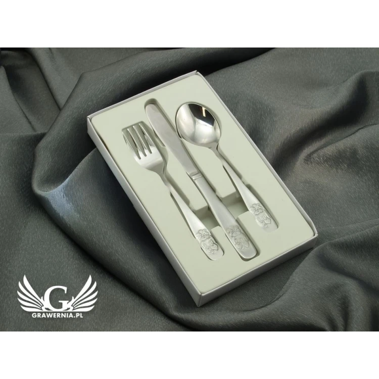 Amefa Teddy Bear Cutlery with any engraving - Exclusive 3-piece set for children - ZSZ010