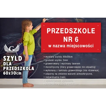 Nameplate for Kindergarten - SZ102 - size 600x300mm