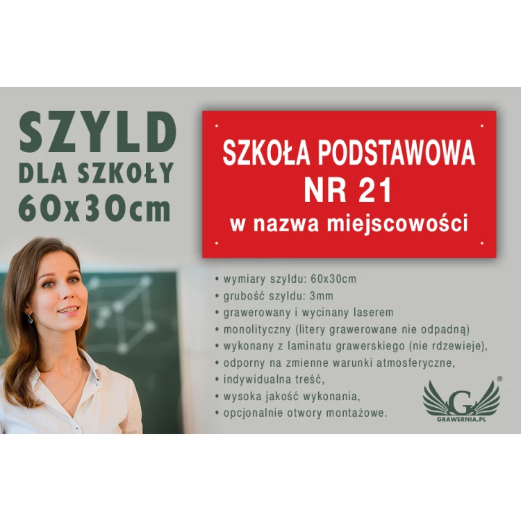 Sign for school - SZ103 - size 600x300mm