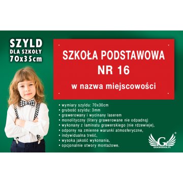 Sign for school - SZ106 - size 700x350mm